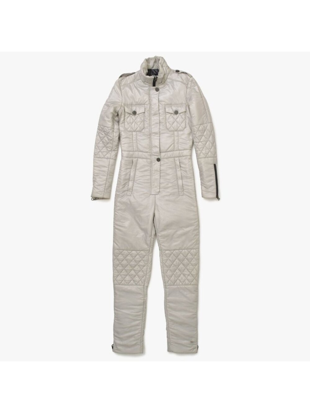 Chanel Quilted Ski Suit Snowboard Jumpsuit CC Logo Diamond Quilt 46